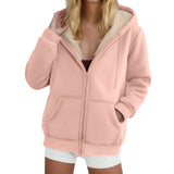 Women's Heavyweight Fleece-lined Thickened Hoodie In Color
