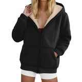 Women's Heavyweight Fleece-lined Thickened Hoodie In Color