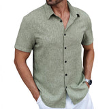 Men's Lapel Short-Sleeve Casual Shirt