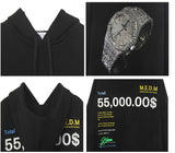 Xinjiang Cotton Popular Loose Leisure Wash Hooded Fashion Brand Watch Printing Trend Hip Hop Couple Men'S Sweater