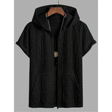 Letter-printed Hooded T-shirt Jacquard Design