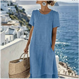 New Stylish Casual Striped V-Neck Elegant Dress