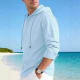 Button-up Versatile Solid-color Cotton-linen Shirt Perfect For Both Vacation And Everyday Wear