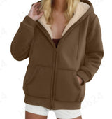 Women's Heavyweight Fleece-lined Thickened Hoodie In Color