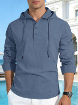 Button-up Versatile Solid-color Cotton-linen Shirt Perfect For Both Vacation And Everyday Wear
