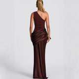 Elegant Womens Long One-Shoulder Dress