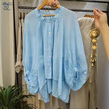 Women's Casual Loose Cotton-Linen Long-Sleeve Shirt