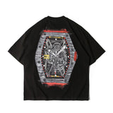 Tax free fashion brand graffiti watch print short sleeve Street hip hop couple loose T-shirt