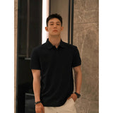Men's Heavyweight Lapel Straight-shoulder T-shirt