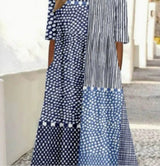 New Stylish Casual Striped V-Neck Elegant Dress