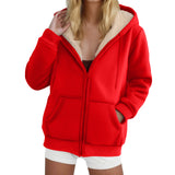Women's Heavyweight Fleece-lined Thickened Hoodie In Color