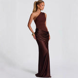 Elegant Womens Long One-Shoulder Dress