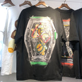 Tax free fashion brand graffiti watch print short sleeve Street hip hop couple loose T-shirt