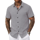 Men's Lapel Short-Sleeve Casual Shirt
