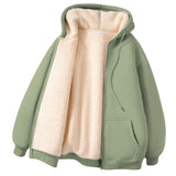 Women's Heavyweight Fleece-lined Thickened Hoodie In Color
