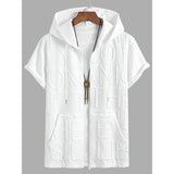 Letter-printed Hooded T-shirt Jacquard Design