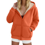 Women's Heavyweight Fleece-lined Thickened Hoodie In Color