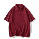 Men's Heavyweight Lapel Straight-shoulder T-shirt
