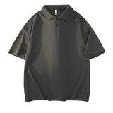 Men's Heavyweight Lapel Straight-shoulder T-shirt