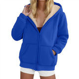 Women's Heavyweight Fleece-lined Thickened Hoodie In Color