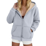 Women's Heavyweight Fleece-lined Thickened Hoodie In Color