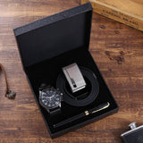 Business Belt Wallet Wrist Watch Pen Gift Box Set For Men