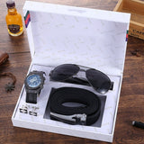Business Belt Wallet Wrist Watch Pen Gift Box Set For Men